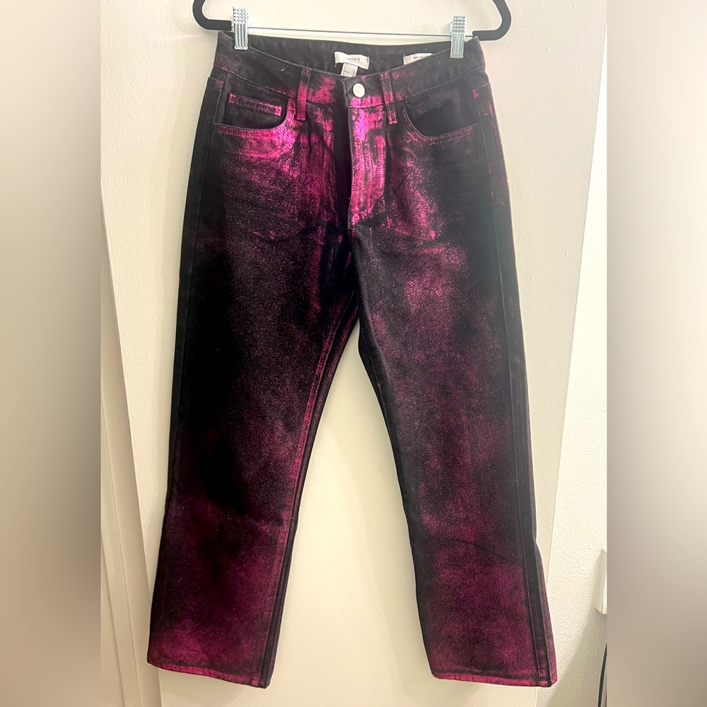 Black jeans with pink glitter